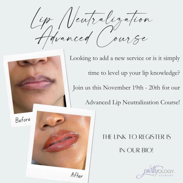 Join our Advanced Lip Course, which includes the very popular dark lip neutralization 🤩
Whether you are looking add a new service or it’s simply the time to level up your lip knowledge, this is the class for you!
Link in bio to register 😊